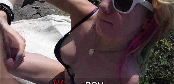  Blow me POV - Very Public Tease from Colorful Teen